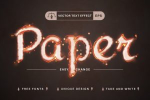 Burnt Paper – Editable Text Effect, Font Style