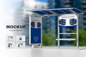 Bus Station Advertising Mockup