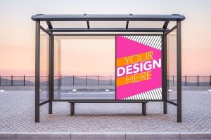 Bus stop advertising mockup