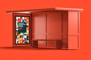 Bus Stop Advertising Poster Mockup 001