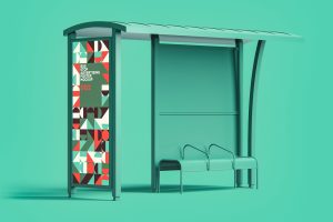 Bus Stop Advertising Poster Mockup 002
