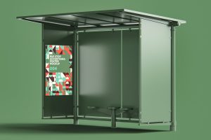 Bus Stop Advertising Poster Mockup 004