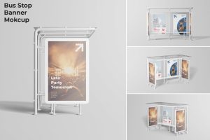Bus Stop Billboard Mockup
