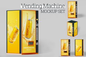 Can Vending Machine Mockup Set
