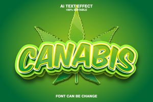 canabis 3d text effect