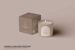 Candle and Box Mockup