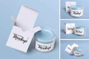 Candle and Box Mockup