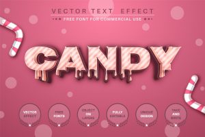 Candy – editable text effect, font style
