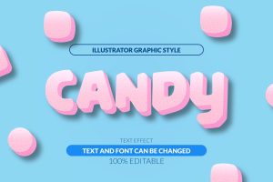 CANDY Editable Text Effect Illustrator Layer Style