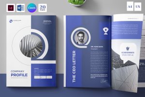 Canva Company Profile Word & InDesign | 20 Pages