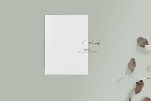 Card Mockup #1332, Green Invitation Mockup
