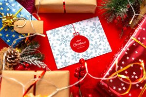 Card Mockup – Christmas Background