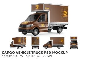 Cargo Vehicle Truck PSD Mockup