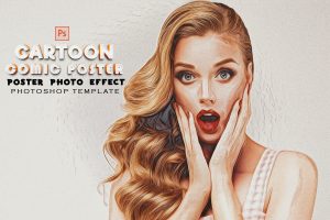 Cartoon Comic Poster Photo Effect Template
