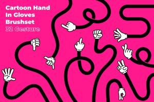 Cartoon Hand In Gloves – Vector Brushes