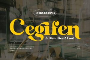 Cegifen Elegant Ligature Serif Font Typeface