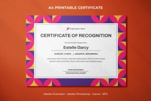 Certificate of Recognition – Geometric Style