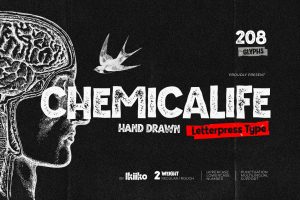 Chemicalife – Hand Drawn Letterpress Font