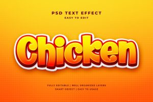 Chicken Cartoon 3D Text Effect