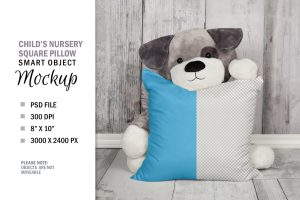 Child Baby Pillow Mockup Sublimation