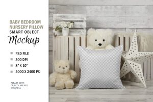 Child Baby Pillow Mockup Template
