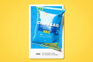 Chips Bag Package Advertising Mockup
