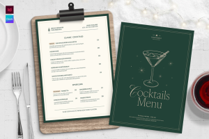 Christmas Cocktail Menu Template