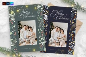 Christmas Family Greeting Card Template