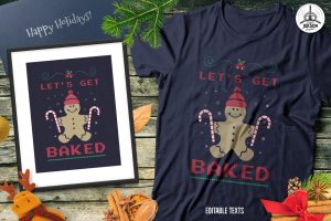 Christmas Gingerbread Sweater T-Shirt. Xmas Party