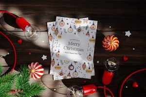 Christmas Holiday Greeting Card Mockup