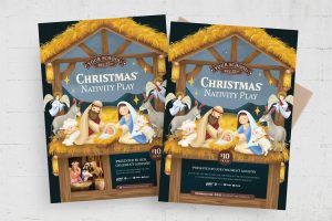 Christmas Nativity Play Flyer Template