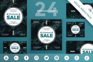 Christmas Shop Sale Social Media Pack Template