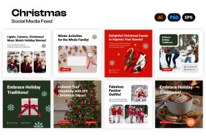 Christmas Social Media Feed Templates