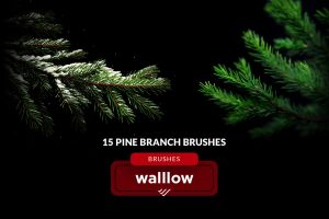 Christmas tree branches photoshop brushes