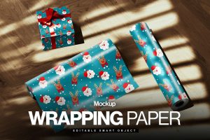 Christmas Wrapping Paper Mockup