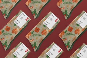 Chritsmas Socks with Label Mockup