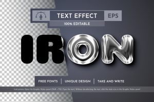 Chrome Editable Text Effect, Graphic Style