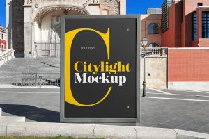 City Light Outdoor Advertisement Mockup Set