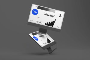 Clay Monitor Mockup for Professional Branding