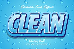 Clean fresh water text effect