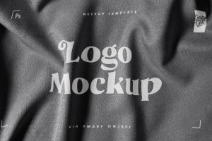 Close-Up Fabric Print Logo Mockup