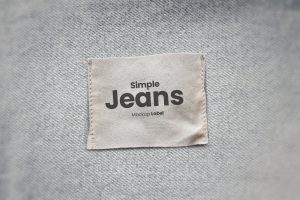 Clothing label jeans texture Mockup