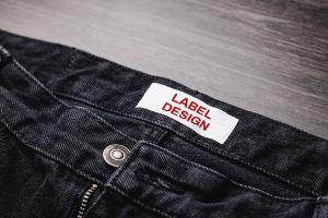 Clothing Label Mock Up on Jean