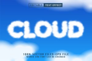 Cloud Editable Text Effect