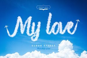 Cloud Text – Photoshop Action