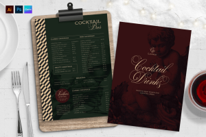 Cocktail Menu Drinks List Template