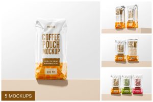 Coffee Bag Packaging Mockup Set