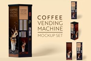 Coffee Vending Machine Mockup Set