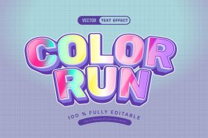 Color Run Hologram Text Effect