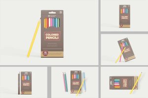 Colored Pencils 12 Pack Mock-Up